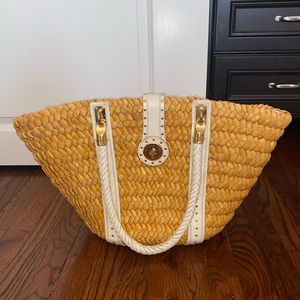 Michael Kors Straw Tote Bag. Used once. 17 inches long x 12 inches high